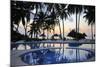 Reflection of Palm Trees in Swimming Pool at Sunrise-Peter Richardson-Mounted Photographic Print