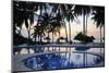 Reflection of Palm Trees in Swimming Pool at Sunrise-Peter Richardson-Mounted Photographic Print