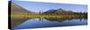 Reflection of Pine Trees in Water, View from Dempster Highway, Blackstone River, Yukon, Canada-null-Stretched Canvas