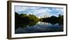 Reflection of skyscrapers a in lake seen from Piedmont Park, Midtown Atlanta, Georgia, USA-Panoramic Images-Framed Photographic Print