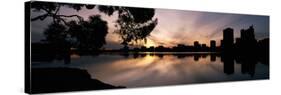 Reflection of Skyscrapers in a Lake, Lake Merritt, Oakland, California, USA-null-Stretched Canvas