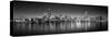 Reflection of skyscrapers in a lake, Lake Michigan, Digital Composite, Chicago, Cook County, Ill...-null-Stretched Canvas