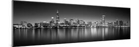 Reflection of skyscrapers in a lake, Lake Michigan, Digital Composite, Chicago, Cook County, Ill...-null-Mounted Photographic Print