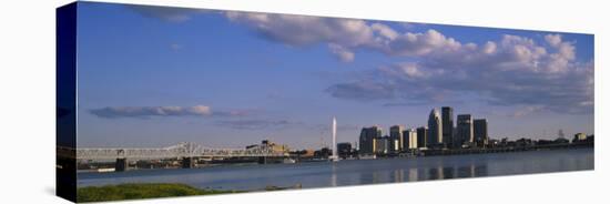 Reflection of Skyscrapers in a River, Louisville, Kentucky, USA-null-Stretched Canvas