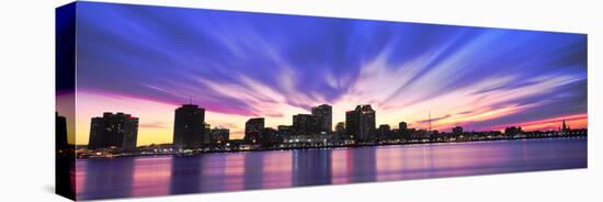 Reflection of Skyscrapers on Water, River Mississippi, New Orleans, Louisiana, USA-null-Stretched Canvas