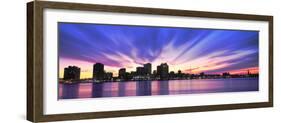 Reflection of Skyscrapers on Water, River Mississippi, New Orleans, Louisiana, USA-null-Framed Photographic Print