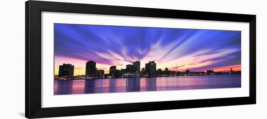 Reflection of Skyscrapers on Water, River Mississippi, New Orleans, Louisiana, USA-null-Framed Photographic Print