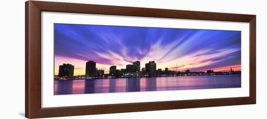 Reflection of Skyscrapers on Water, River Mississippi, New Orleans, Louisiana, USA-null-Framed Photographic Print