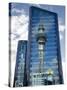 Reflection of Skytower in Office Building, Auckland, North Island, New Zealand-David Wall-Stretched Canvas