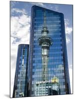 Reflection of Skytower in Office Building, Auckland, North Island, New Zealand-David Wall-Mounted Photographic Print