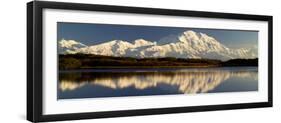 Reflection of Snow Covered Mountains on Water, Mt Mckinley, Denali National Park, Alaska, USA-null-Framed Photographic Print