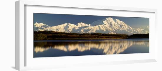 Reflection of Snow Covered Mountains on Water, Mt Mckinley, Denali National Park, Alaska, USA-null-Framed Photographic Print