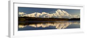 Reflection of Snow Covered Mountains on Water, Mt Mckinley, Denali National Park, Alaska, USA-null-Framed Photographic Print