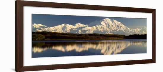 Reflection of Snow Covered Mountains on Water, Mt Mckinley, Denali National Park, Alaska, USA-null-Framed Photographic Print