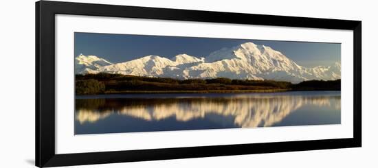 Reflection of Snow Covered Mountains on Water, Mt Mckinley, Denali National Park, Alaska, USA-null-Framed Photographic Print