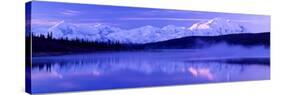 Reflection of Snow Covered Mountains on Water, Mt Mckinley, Wonder Lake, Denali National Park-null-Stretched Canvas