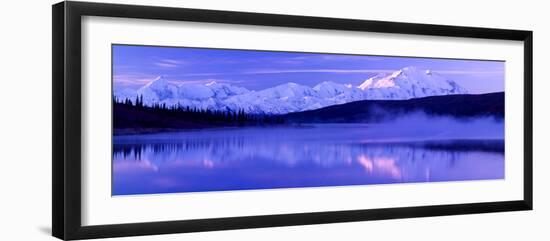 Reflection of Snow Covered Mountains on Water, Mt Mckinley, Wonder Lake, Denali National Park-null-Framed Photographic Print