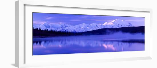 Reflection of Snow Covered Mountains on Water, Mt Mckinley, Wonder Lake, Denali National Park-null-Framed Photographic Print