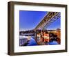 Reflection of the Aurora Bridge in Lake Union on a Cold Clear Seattle Morning, Washington, Usa-Richard Duval-Framed Photographic Print