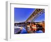 Reflection of the Aurora Bridge in Lake Union on a Cold Clear Seattle Morning, Washington, Usa-Richard Duval-Framed Photographic Print