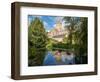 Reflection of the Cathedral in the Moat, The Bishop's Palace, Wells, Somerset, England-Jean Brooks-Framed Photographic Print