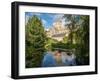 Reflection of the Cathedral in the Moat, The Bishop's Palace, Wells, Somerset, England-Jean Brooks-Framed Photographic Print