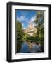 Reflection of the Cathedral in the Moat, The Bishop's Palace, Wells, Somerset, England-Jean Brooks-Framed Photographic Print