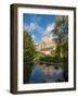 Reflection of the Cathedral in the Moat, The Bishop's Palace, Wells, Somerset, England-Jean Brooks-Framed Photographic Print