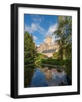 Reflection of the Cathedral in the Moat, The Bishop's Palace, Wells, Somerset, England-Jean Brooks-Framed Photographic Print