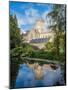 Reflection of the Cathedral in the Moat, The Bishop's Palace, Wells, Somerset, England-Jean Brooks-Mounted Photographic Print