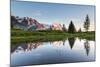 Reflection of the Eiger (In 3970 M) in Mountain Lake at Sunset-P. Kaczynski-Mounted Photographic Print