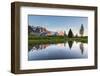 Reflection of the Eiger (In 3970 M) in Mountain Lake at Sunset-P. Kaczynski-Framed Photographic Print
