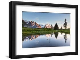 Reflection of the Eiger (In 3970 M) in Mountain Lake at Sunset-P. Kaczynski-Framed Photographic Print