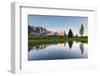 Reflection of the Eiger (In 3970 M) in Mountain Lake at Sunset-P. Kaczynski-Framed Photographic Print