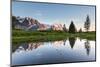 Reflection of the Eiger (In 3970 M) in Mountain Lake at Sunset-P. Kaczynski-Mounted Photographic Print