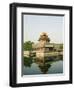 Reflection of the Palace Wall Tower in the Moat of the Forbidden City Palace Museum, Beijing, China-Kober Christian-Framed Photographic Print