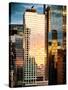 Reflection of the Sunset on the Windows of Buildings at Manhattan, Times Square, NYC, US, USA-Philippe Hugonnard-Stretched Canvas