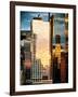 Reflection of the Sunset on the Windows of Buildings at Manhattan, Times Square, NYC, US, USA-Philippe Hugonnard-Framed Photographic Print