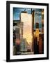 Reflection of the Sunset on the Windows of Buildings at Manhattan, Times Square, NYC, US, USA-Philippe Hugonnard-Framed Photographic Print
