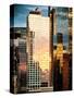 Reflection of the Sunset on the Windows of Buildings at Manhattan, Times Square, NYC, US, USA-Philippe Hugonnard-Stretched Canvas