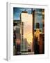 Reflection of the Sunset on the Windows of Buildings at Manhattan, Times Square, NYC, US, USA-Philippe Hugonnard-Framed Premium Photographic Print