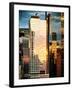 Reflection of the Sunset on the Windows of Buildings at Manhattan, Times Square, NYC, US, USA-Philippe Hugonnard-Framed Premium Photographic Print