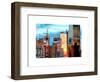 Reflection of the Sunset on the Windows of Buildings in Manhattan, Times Square, NYC, White Frame-Philippe Hugonnard-Framed Art Print