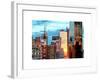 Reflection of the Sunset on the Windows of Buildings in Manhattan, Times Square, NYC, White Frame-Philippe Hugonnard-Framed Art Print