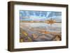 Reflection of the windmill in the salt flats at dawn, Saline Ettore e Infersa, Marsala-Paolo Graziosi-Framed Photographic Print