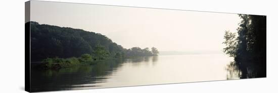 Reflection of Trees in a Lake at Early Morning-null-Stretched Canvas