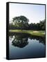 Reflection of Trees in a Lake, Kiawah Island Golf Resort, Kiawah Island, Charleston County-null-Framed Stretched Canvas