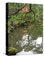 Reflection of Trees in Pond at Ginkaku-Ji Temple, Kyoti Prefecture, Japan-null-Stretched Canvas