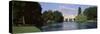 Reflection of Trees in Water in Front of a Palace, Buckingham Palace, London, England-null-Stretched Canvas