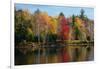 Reflection of trees on water, Adirondack Mountains State Park, New York State, USA-null-Framed Photographic Print